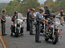 Motorcycle roadside checkpoint