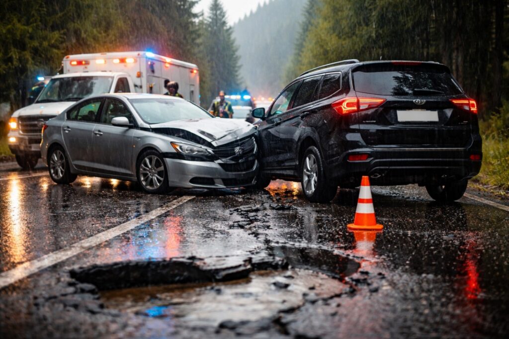 Can Wet Roads and Potholes Affect Fault After a New Hampshire Car Accident?